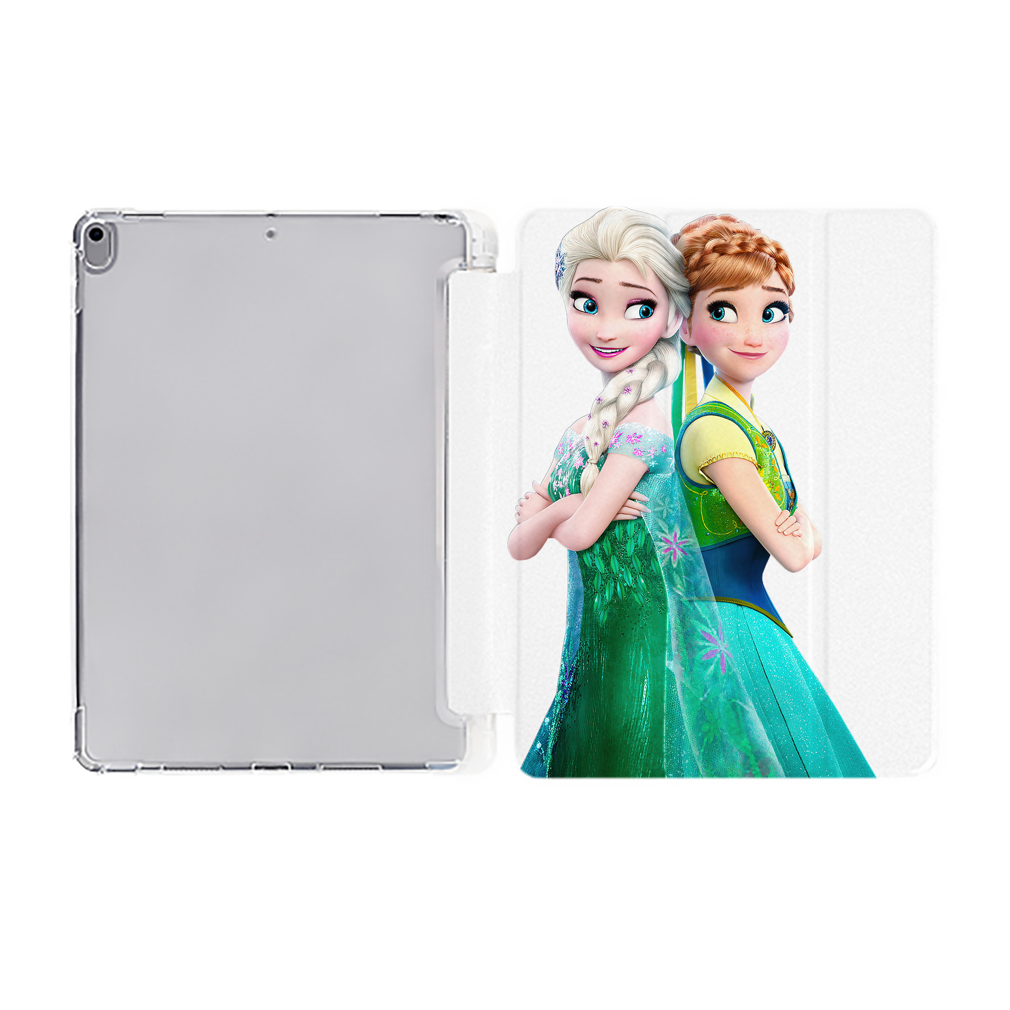 （画像用） アナと雪の女王 アンナ エルサ Frozen Anna Elsa IPad ケース ペン収納付き 三つ折りスタンド PUレザー×シリコン 対応機種9.5/10.5/10.9インチ